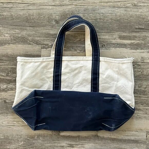 Vintage L.L. Bean Boat And Tote Blue Canvas Tote Bag - Picture 2 of 6